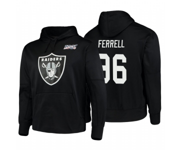 Oakland Raiders #96 Clelin Ferrell Nike NFL 100 Primary Logo Circuit Name & Number Pullover Hoodie Black