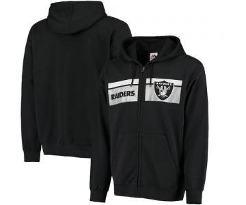 Oakland Raiders Majestic Touchback Full-Zip Hoodie - Black