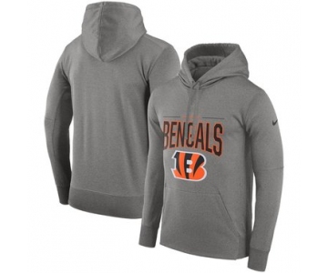Cincinnati Bengals Nike Sideline Property of Performance Pullover Hoodie Gray