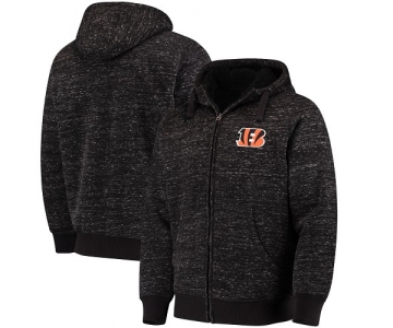 Men's Cincinnati Bengals G-III Sports by Carl Banks Heathered Black Discovery Sherpa Full-Zip Jacket