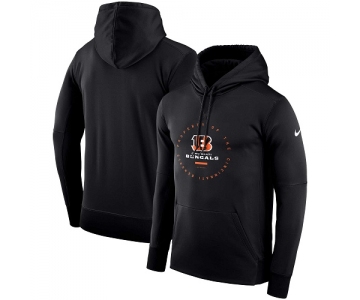 Men's Cincinnati Bengals Nike Black Sideline Property Of Wordmark Logo Performance Pullover Hoodie