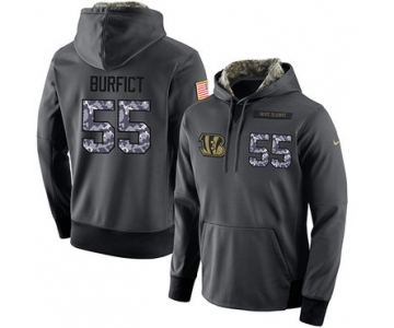 NFL Men's Nike Cincinnati Bengals #55 Vontaze Burfict Stitched Black Anthracite Salute to Service Player Performance Hoodie