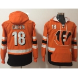 Nike Cincinnati Bengals #18 A.J. Green Orange Black Name & Number Pullover NFL Hoodie