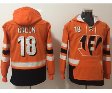 Nike Cincinnati Bengals #18 A.J. Green Orange Black Name & Number Pullover NFL Hoodie