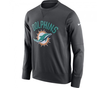 Men's Miami Dolphins Nike Anthracite Sideline Circuit Performance Sweatshirt