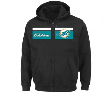 Miami Dolphins Majestic Touchback Full-Zip Hoodie - Black