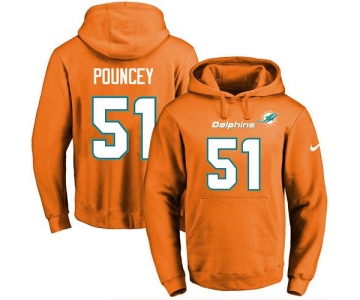 Nike Dolphins #51 Mike Pouncey Orange Name & Number Pullover NFL Hoodie