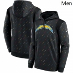 Men Los Angeles Chargers Nike Charcoal 2021 NFL Crucial Catch Therma Pullover Hoodie