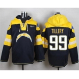 Nike Chargers #99 Jerry Tillery Navy Blue Player Pullover Hoodie