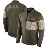 Nike Los Angeles Chargers Olive Salute to Service Sideline Hybrid Half-Zip Pullover Jacket