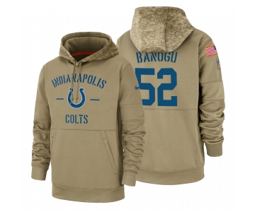 Indianapolis Colts #52 Ben Banogu Nike Tan 2019 Salute To Service Name & Number Sideline Therma Pullover Hoodie