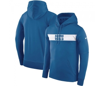 Men's Indianapolis Colts Nike Royal Sideline Team Performance Pullover Hoodie
