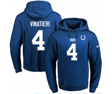 Nike Colts #4 Adam Vinatieri Royal Blue Name & Number Pullover NFL Hoodie