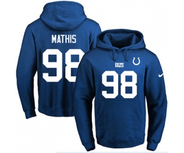 Nike Colts #98 Robert Mathis Royal Blue Name & Number Pullover NFL Hoodie