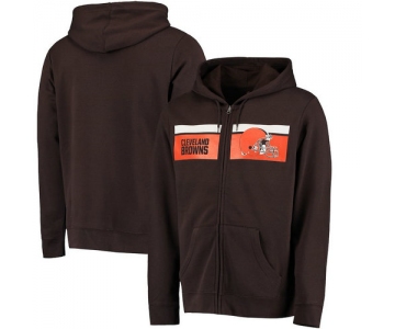 Cleveland Browns Majestic Touchback Full-Zip Hoodie - Brown