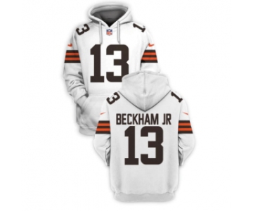 Men's Cleveland Browns #13 Odell Beckham Jr. White 2021 Pullover Hoodie