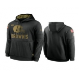 Men's Cleveland Browns Black 2020 Salute to Service Sideline Performance Pullover Hoodie