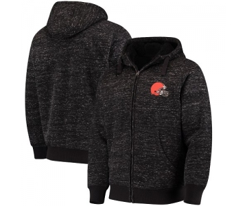 Men's Cleveland Browns G-III Sports by Carl Banks Heathered Black Discovery Sherpa Full-Zip Jacket