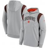 Mens Cleveland Browns Gray Sideline Stack Performance Pullover Hoodie
