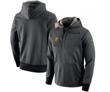 Men's Cleveland Browns Nike Anthracite Salute to Service Player Performance Hoodie