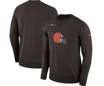 Men's Cleveland Browns Nike Brown Sideline Team Logo Performance Sweatshirt