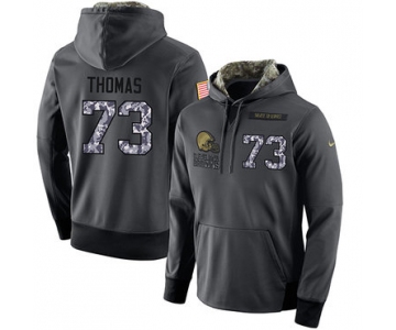 NFL Men's Nike Cleveland Browns #73 Joe Thomas Stitched Black Anthracite Salute to Service Player Performance Hoodie