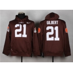 Nike Cleveland Browns #21 Justin Gilbert Brown Hoodie