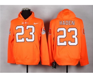 Nike Cleveland Browns #23 Joe Haden Orange Hoodie