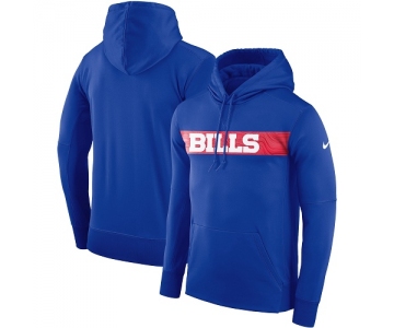 Men's Buffalo Bills Nike Royal Sideline Team Performance Pullover Hoodie