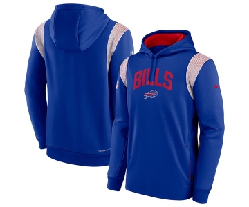 Mens Buffalo Bills Royal Sideline Stack Performance Pullover Hoodie