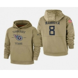 Men's Tennessee Titans #8 Marcus Mariota 2019 Salute to Service Sideline Therma Hoodie
