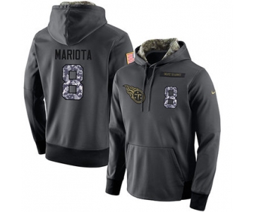 NFL Men's Nike Tennessee Titans #8 Marcus Mariota Stitched Black Anthracite Salute to Service Player Performance Hoodie