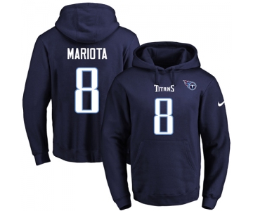 Nike Titans #8 Marcus Mariota Navy Blue Name & Number Pullover NFL Hoodie