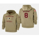 Men's Washington Redskins #8 Case Keenum 2019 Salute to Service Sideline Therma Pullover Hoodie