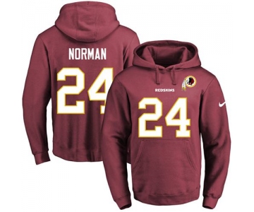 Nike Redskins #24 Josh Norman Burgundy Red Name & Number Pullover NFL Hoodie