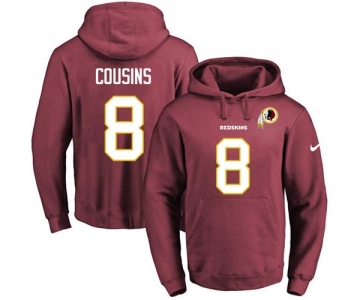Nike Redskins #8 Kirk Cousins Burgundy Red Name & Number Pullover NFL Hoodie