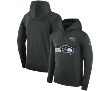 Men's Seattle Seahawks Nike Anthracite Crucial Catch Performance Pullover Hoodie