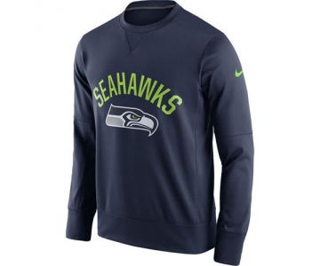 Men's Seattle Seahawks Nike College Navy Sideline Circuit Performance Sweatshirt