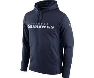 Men's Seattle Seahawks Nike Navy Circuit Wordmark Essential Performance Pullover Hoodie