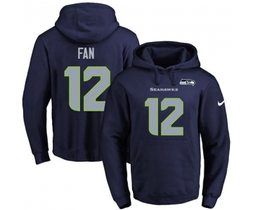 Nike Seahawks #12 Fan Navy Blue Name & Number Pullover NFL Hoodie