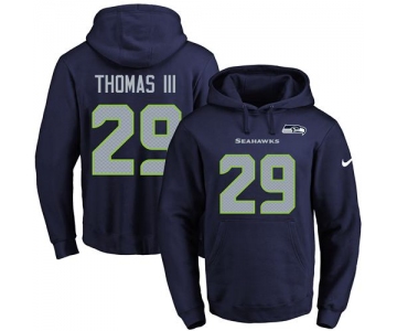 Nike Seahawks #29 Earl Thomas III Navy Blue Name & Number Pullover NFL Hoodie