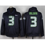 Nike Seattle Seahawks #3 Russell Wilson Navy Blue Hoodie
