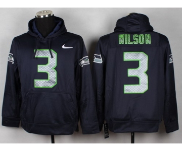 Nike Seattle Seahawks #3 Russell Wilson Navy Blue Hoodie