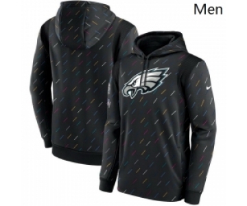 Men Philadelphia Eagles Nike Charcoal 2021 NFL Crucial Catch Therma Pullover Hoodie