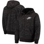 Men's Philadelphia Eagles G-III Sports by Carl Banks Discovery Sherpa Heathered Black Full-Zip Jacket