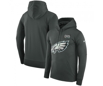 Men's Philadelphia Eagles Nike Anthracite Crucial Catch Performance Pullover Hoodie