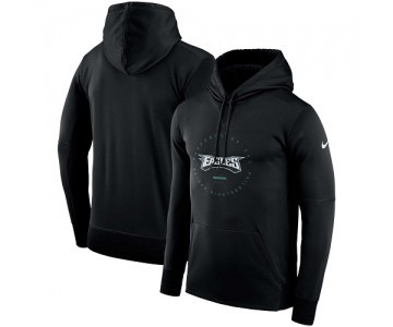 Men's Philadelphia Eagles Nike Black Sideline Property Of Wordmark Logo Performance Pullover Hoodie