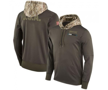 Men's Philadelphia Eagles Nike Olive Salute to Service Sideline Therma Pullover Hoodie
