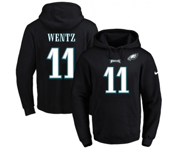 Nike Eagles #11 Carson Wentz Black Name & Number Pullover NFL Hoodie