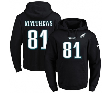Nike Eagles #81 Jordan Matthews Black Name & Number Pullover NFL Hoodie
